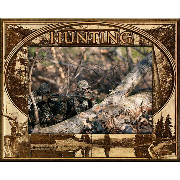 Hunting Laser Engraved Wood Picture Frame 5 x 7